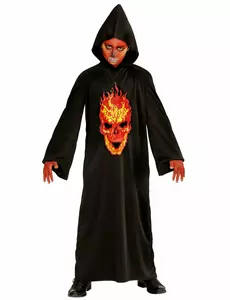 Djevelens Grim Reaper-kostyme til barn, Størrelse: 5–7 år 128 cm)