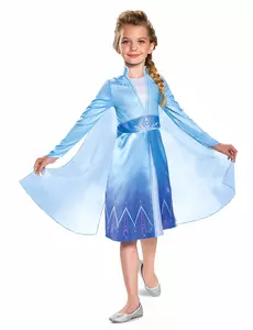 Klassisk Elsa Frost 2-kostyme for jenter, Størrelse: 7–8 år (124–136 cm)