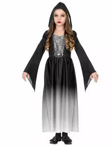Hvit jente vampyrguru-kostyme, Størrelse: 5–7 år 128 cm)