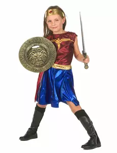 Amazonaskrigerkostyme til jenter, Størrelse: 10–12 år (130–140 cm)