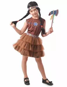 Stilig indisk kostyme for jenter, Størrelse: 10–12 år (130–140 cm)