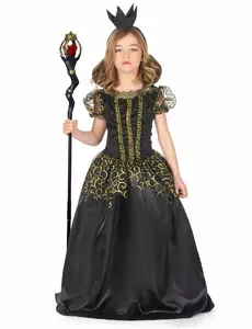 Ond svart dronning-kostyme til jenter, Størrelse: 10–12 år (130–140 cm)