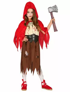 Rødhette-zombiekostyme til barn, Størrelse: 5–6 år(110–115 cm)