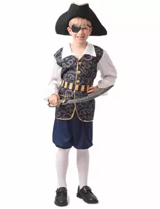 Stilig piratkostyme til gutter, Størrelse: 10–12 år (130–140 cm)