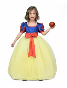 Gult og blått ballprinsessekostyme til jenter, Størrelse: 6 år (110–122 cm)
