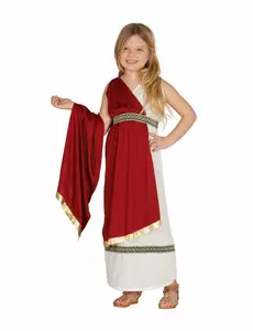 Romersk prinsessekostyme til jenter, Størrelse: 5–6 år (110–115 cm)
