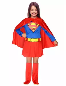 Supergirl-kostyme til jenter, Størrelse: 10–12 år
