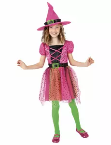 Rosa hekse-tutukostyme med hatt til jenter, Størrelse: 8–10 år (123–140 cm)