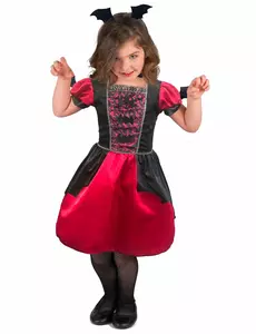 Vampyr-flaggermuskostyme for jenter, Størrelse: 10–12 år(130–140 cm)