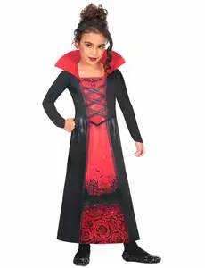 Vampyrkostyme i resirkulert stoff til jenter, Størrelse: 6–8 år(128 cm)
