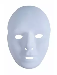 Hvit plastmaske for voksne