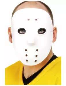 Hvit plasthockeymaske for voksne