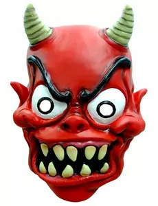 Rød demonmaske for voksne Halloween