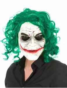 Voksen psykopatisk Harlekin Latexmaske Halloween