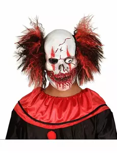 Blodig rød klovnemaske i lateks for voksne, Halloween
