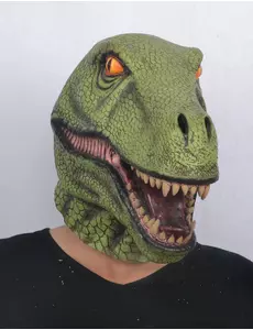 Grønn dinosaur-lateksmaske for voksne