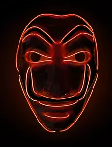 Rød LED-tyvmaske for voksne
