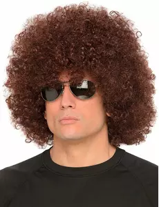 Brun afroparykk for voksne