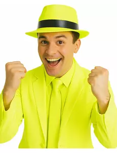 Neon gul gangsterhatt for voksne