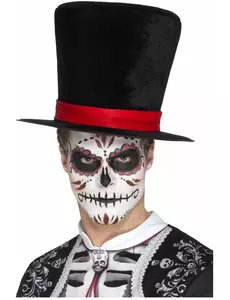 Voksen Day of the Dead fløyelsflosshatt