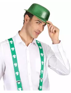 Grønn paljettbowlerhatt til voksne, St. Patricks dag