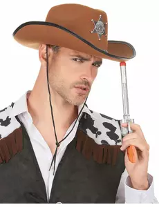 Brun sheriffhatt for voksne
