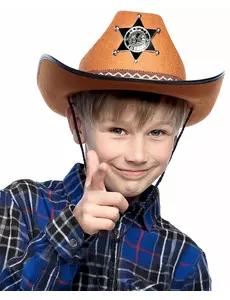 Brun sheriffhatt til barn