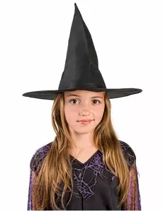 Svart heksehatt til barn på Halloween