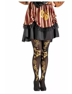 svarte steampunk-strømpebukser til dame
