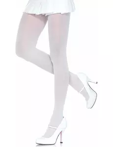 Women's Plus Size White Opaque Tights