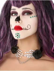 Voksen dia de los muertos skjelett hender halskjede