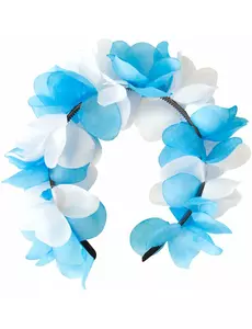 Blå og hvit blomsterkrone