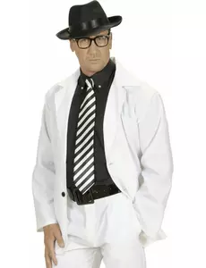 Adult black and white striped tie
