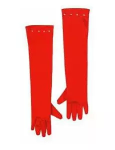 Children's long red gloves