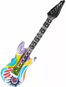 Fargerik oppblåsbar rockgitar for voksne