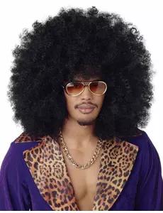 Svart maxi afro parykk