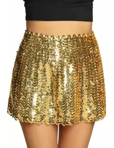 Women's gold sequin skirt