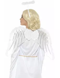 White angel kit with wings and halo for adults