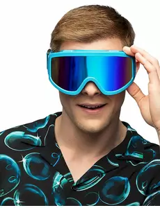 Skibriller for voksne i fluorescerende blå