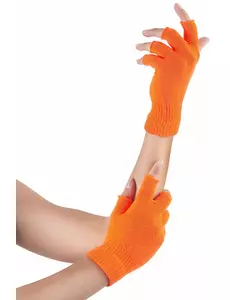 Fluorescerende oransje korte votter for voksne