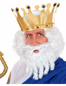 Hvit havgudsparykk for menn