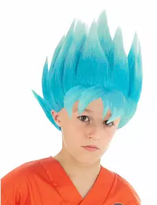 Goku Saiyan Super Dragon Ball Barn Blå Parykk