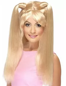 Blond jenteparykk for kvinner