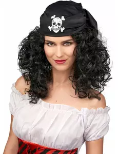 Svart piratparykk til kvinner