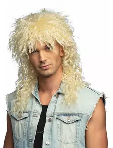 Voksen blond rockesangerparykk