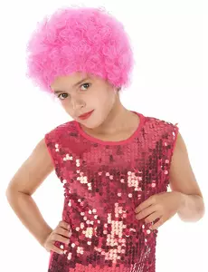 Rosa barne-disco-parykk