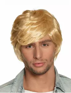 Kort retro blond herreparykk