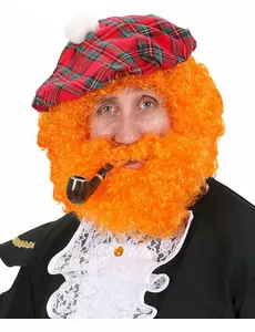 Oransje skotsk parykk for menn