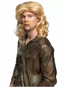 Blond parykk og bart for menn