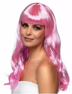 Long pale pink wig for women